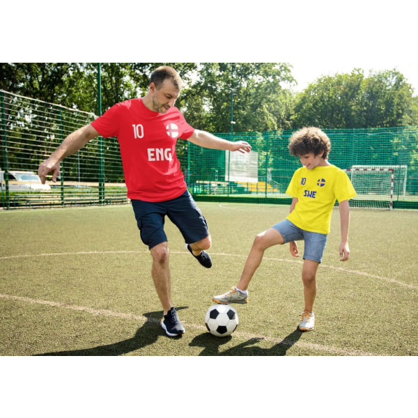 Ukraines landsholds-t-shirt i gul UKR & 10 fodbold euro24 Ukraine 128cl 7-8 år