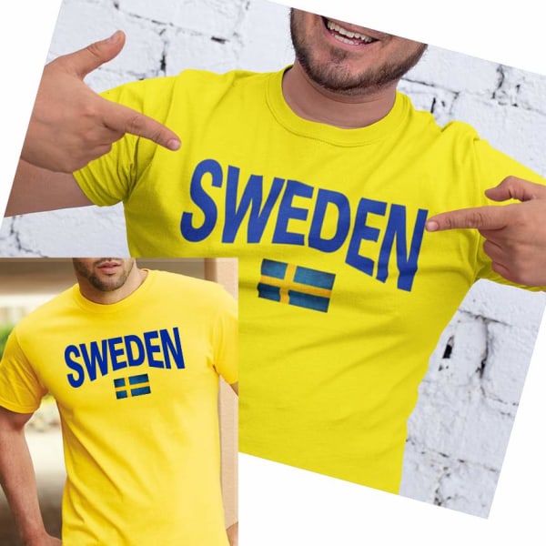 Sverige T-shirt med Svensk Flagga & Sweden tryck S