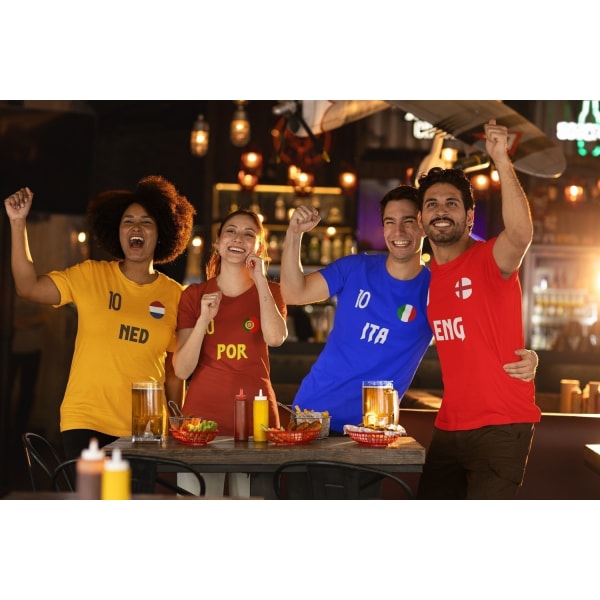 Spanien landslag t-shirt i röd med ESP & 10 fotboll eurovision XXL