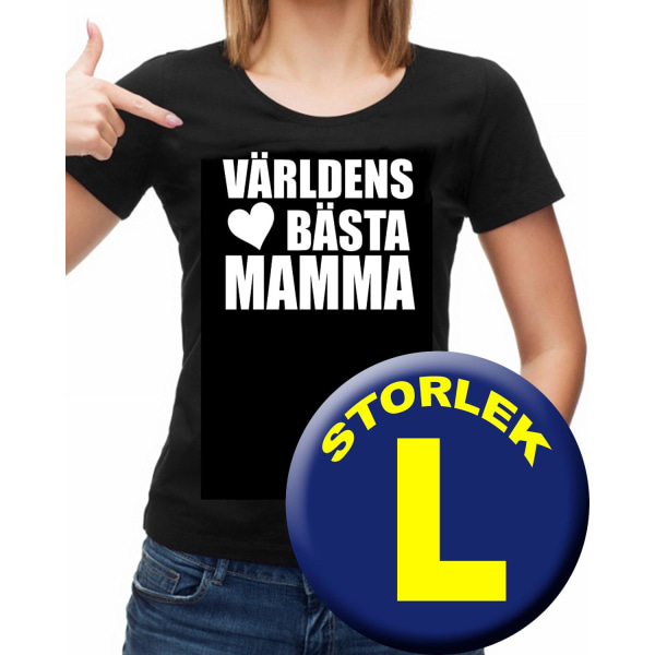 Dam T-shirt  - Världens bästa Mamma heart tröja L
