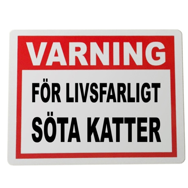 Metall plåtskylt Söta katter design 20x15 cm varning skylt Vit