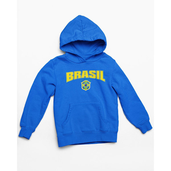 Brasil Hoodie blå - Huvtröja - Brasilien fotbollströja 152cl 12-13år