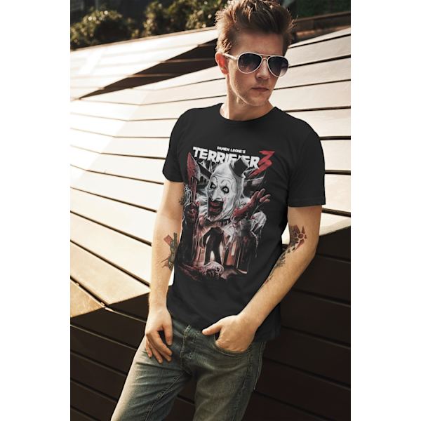Svart skräck t-shirt Terrifier 3 slasher 152cl 12 - 13 år