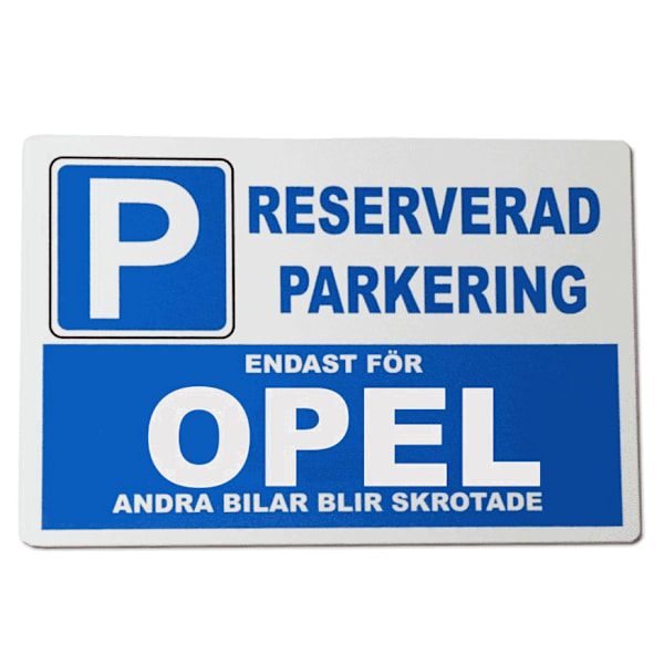 Metall plåtskylt med ' Opel ' design - 30x20 cm skylt