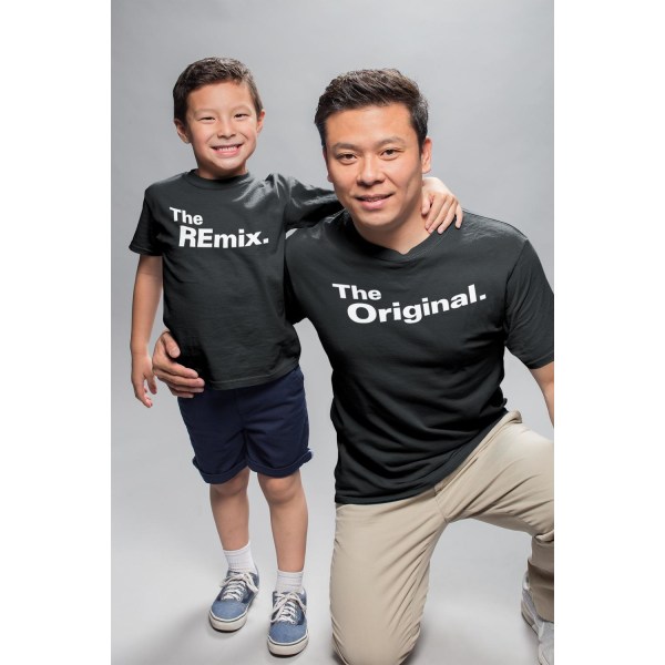 Familje T-shirt -  The Original The remix Pappa Mamma & barn The Original : Small