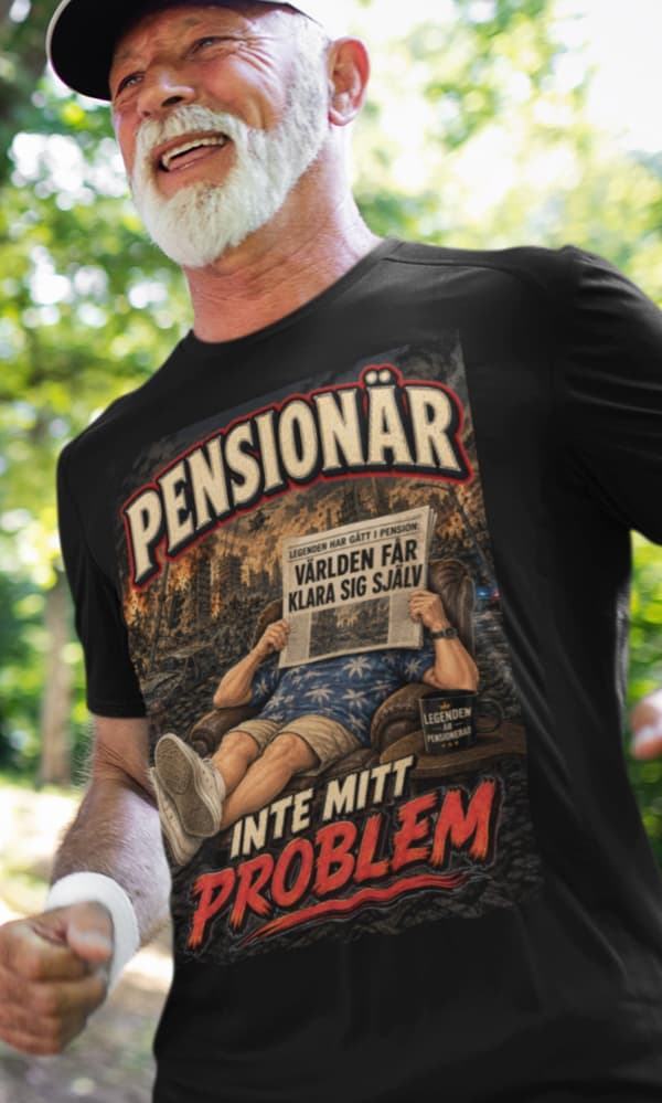 Pensionär T-shirt Herr – Inte Mitt Problem – Rolig Pension Present – Svart L