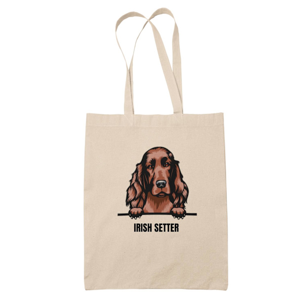 Irish Setter tygkasse hund shopping väska Tote bag Nature one size