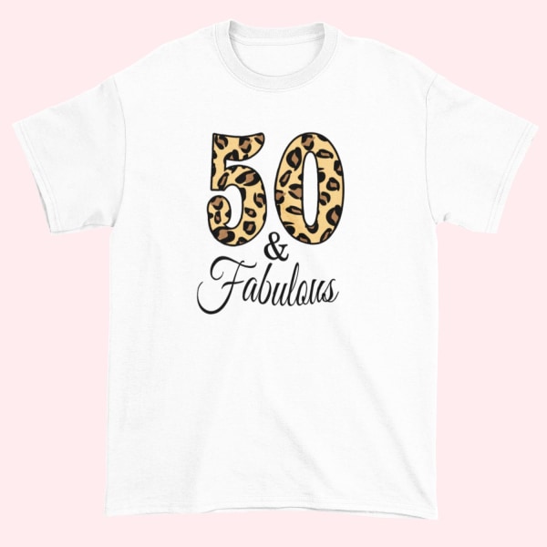 Födelse T-shirt  50 år - Perfekt present - 50 & fabulous M