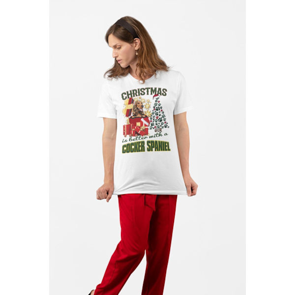 Cocker Spaniel  dog t-shirt - Christmas is better with a Cocker Spaniel White XL