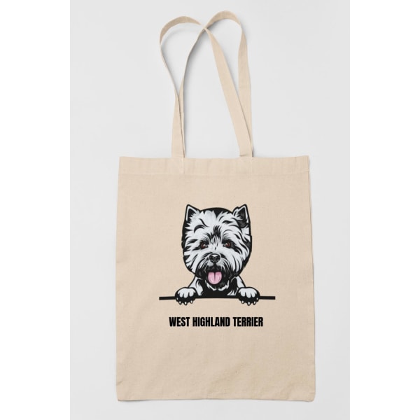 West highland terrier tygkasse hund shopping väska - Tote bag Natur one size