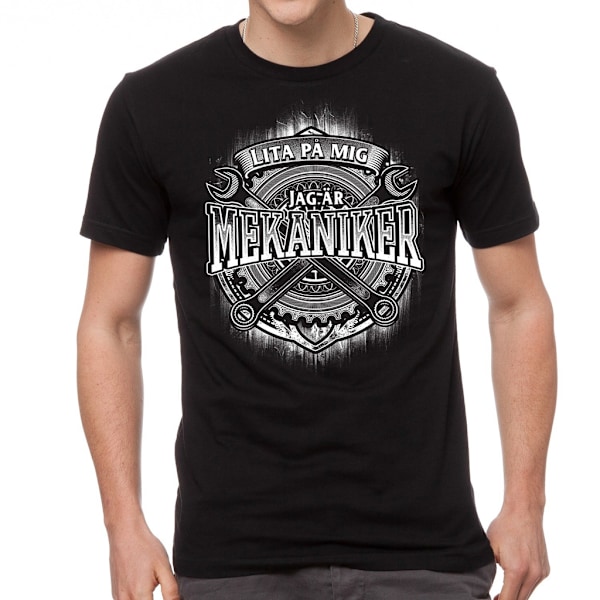 Mekaniker T-shirt  - Lita på mig jag är ...... Black S