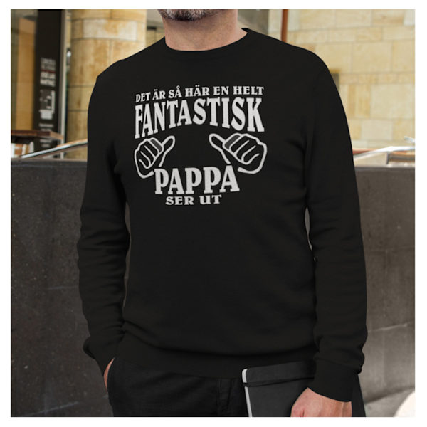 Pappa Sweatshirt - Hur en helt fantastisk Pappa ser ut tröja S