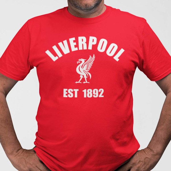 Liverpool 1892 stil röd t-shirt L