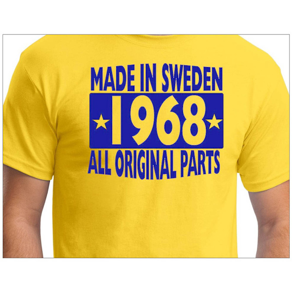 Gul T-shirt Made in Sweden 1968 All original parts XL