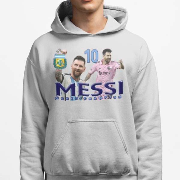 Messi Hættetrøje Ask Hættetrøje Argentina Miami Grey 152cl 12 - 13 år