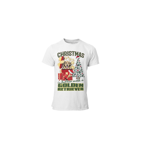 Golden retriever dog t-shirt - Christmas is better with a Golden retriever White L