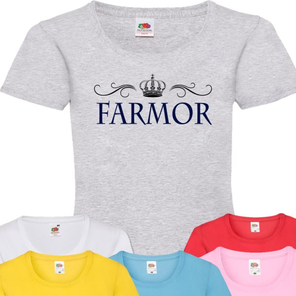 Farmor t-shirt - flera färger - Krona Grå T-shirt - Small 
