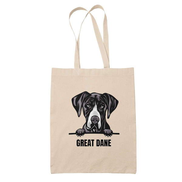 Great Dane Grand danois tygkasse hund shopping väska Tote bag Natur one size