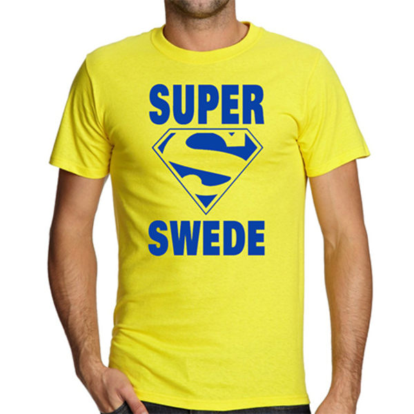 Gul Sverige T-shirt Super Swede Yellow M