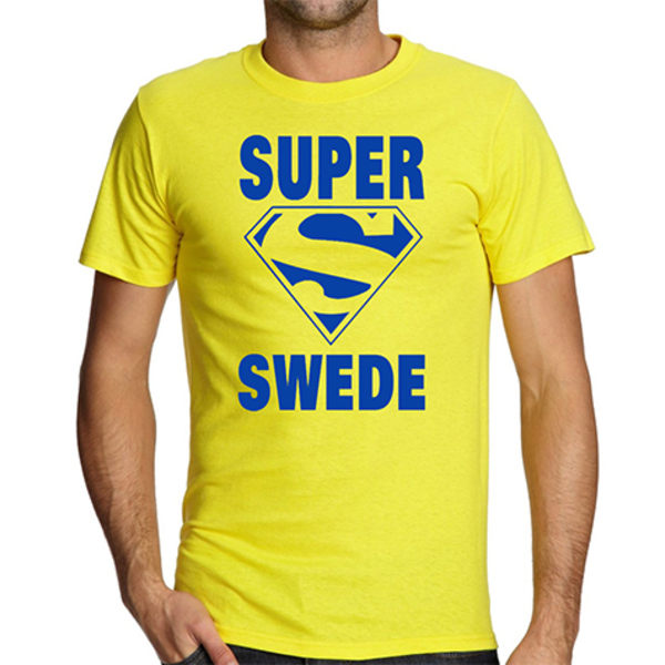 Gul Sverige T-shirt Super Swede Yellow XXL