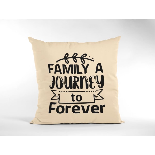 kuddfodral kudde 50x50cm Family a journey to forever Creme