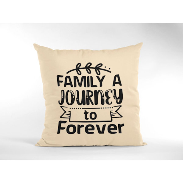 kuddfodral kudde 50x50cm Family a journey to forever Creme