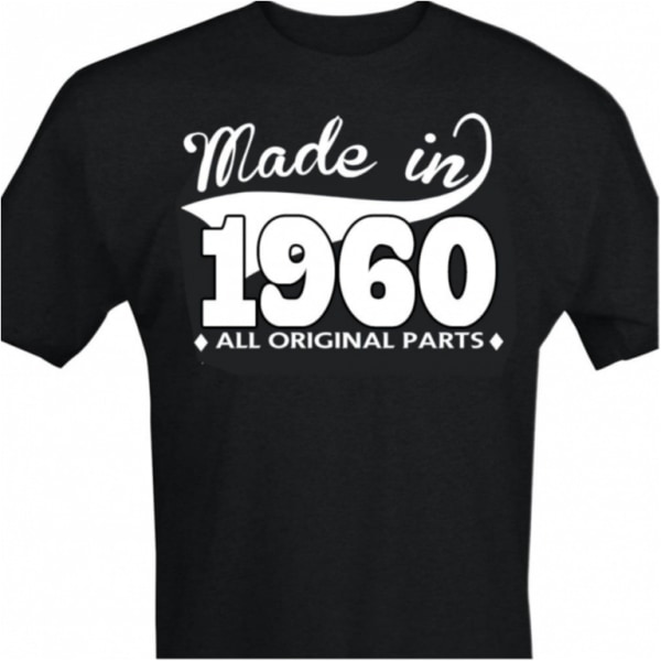 Svart T-shirt med design - Made in 1960 - All original parts M