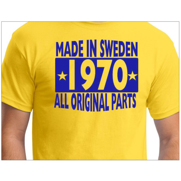 Gul T-shirt Made in Sweden 1970 All original parts L