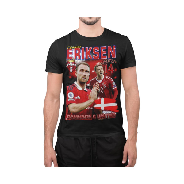 Christian Eriksen Musta yhdistynyt t-paita Manchester utd Tanska XXL