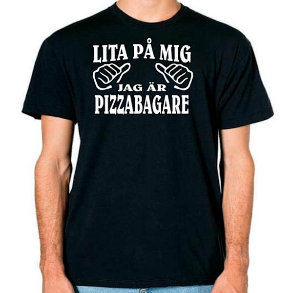 Pizzabagare T-shirt  - Lita på mig jag är pizzabagare Black L