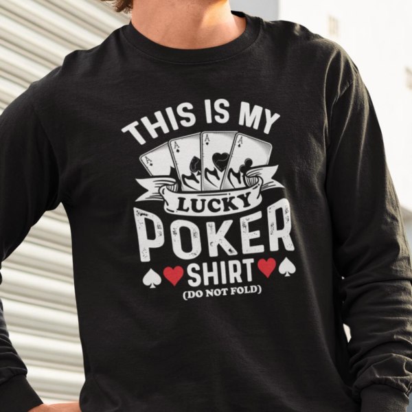 Poker Sweatshirt - Dette er min heldige pokertrøje (fold ikke) S