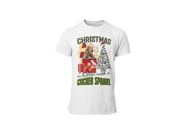 Cocker Spaniel Jul  hund  t-shirt White XXL