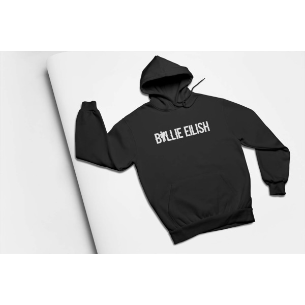 Billie Eilish text svart Hoodie huvtröja sweatshirt t-shirt Small