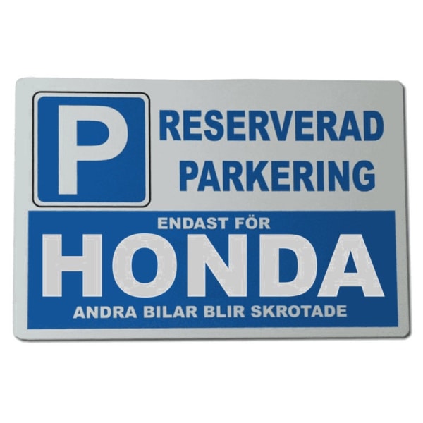 Metall plåtskylt med ' Honda ' design - 30x20 cm skylt