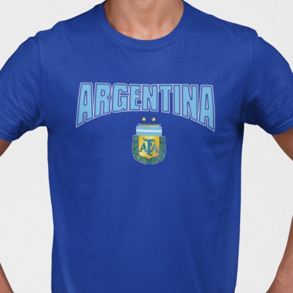 Argentina T-shirt Marinblå fotboll design Navy MarineBlue XL