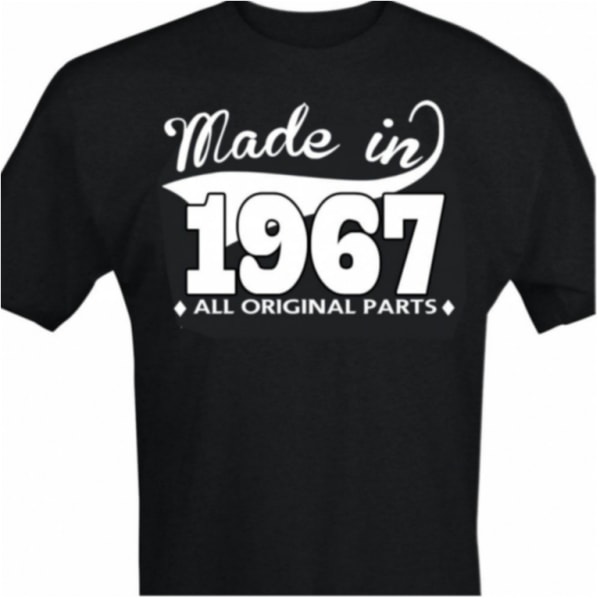 Svart T-shirt med design - Made in 1967 - All original parts XL