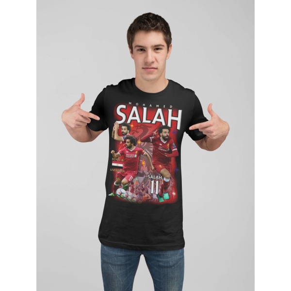 Salah - Liverpool Sort T-shirt 140cl 9-11år
