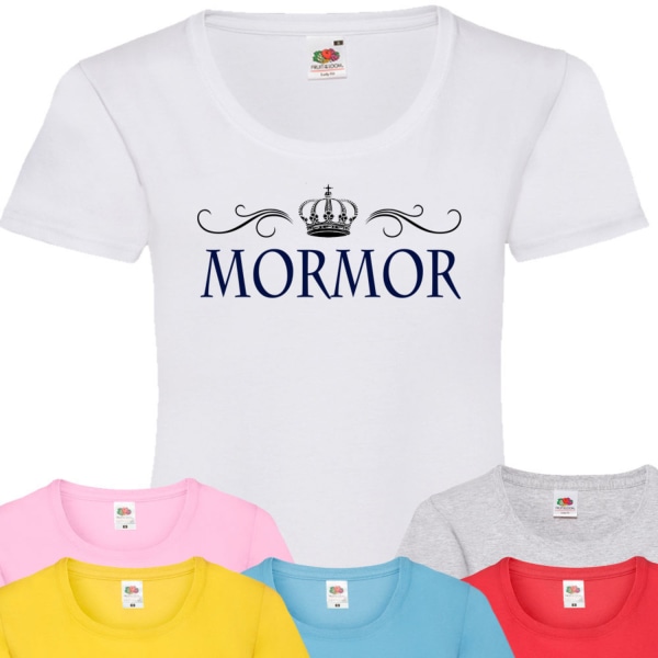 Mormor t-shirt - flera färger - krona design Ljus blå T-shirt - XL