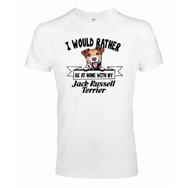 Jack russell terrier  Kikande hund t-shirt - Rather be with... White S