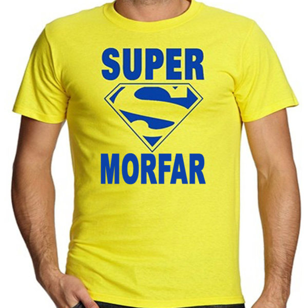 Morfar T-shirt Sverige Gul Super Pappa design XXL