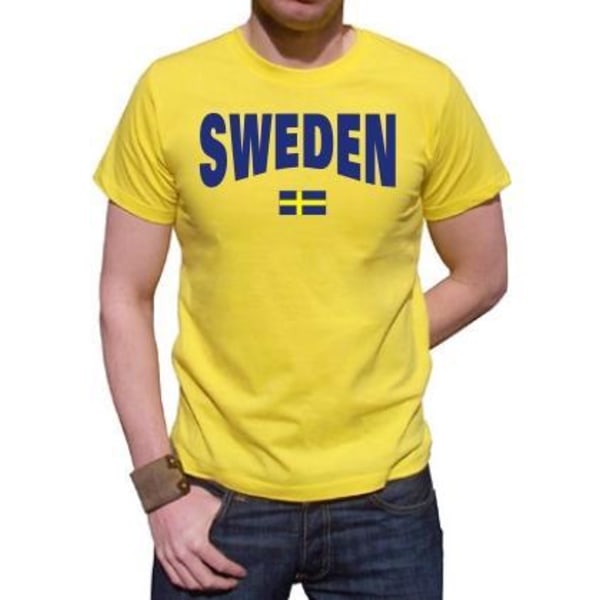 Sverige T-shirt med Svensk Flagga - storlek medium M