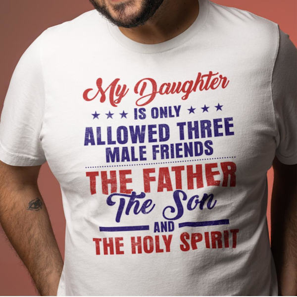 Vit pappa t-shirt . Daughter 3 male friends only tröja XL