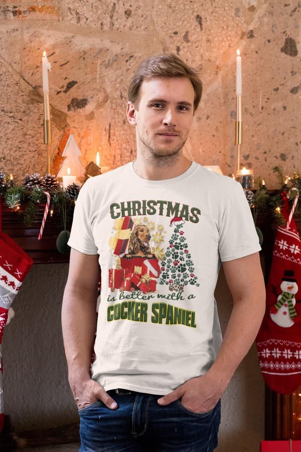 Cocker Spaniel Jul  hund  t-shirt White XL