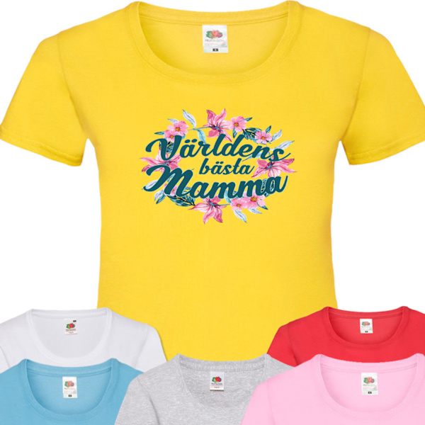 Dam mamma t-shirt - flera färger Gul T-shirt - Large