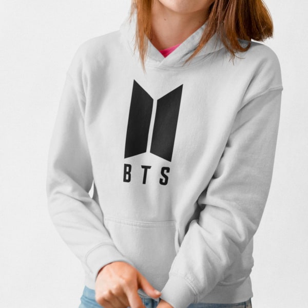 BTS stil grå svart huvtröja barn K-pop SUGA tröja t-shirt 128cl 7-8 år