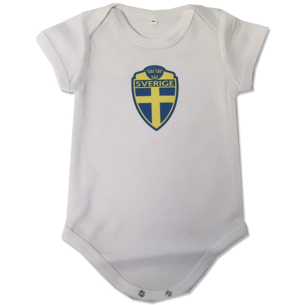 Body - Sverige baby body i vit White 3-6 mån