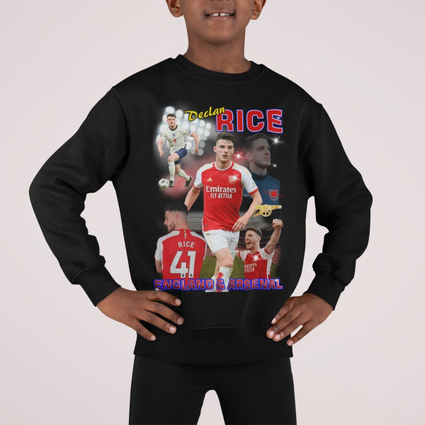 Declan Rise Arsenal & England sort sweatshirt 152cl 12 - 13 år