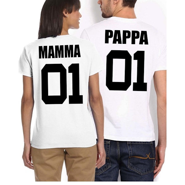 Pappa t-shirt eller Mamma t-shirt 01 tryck M