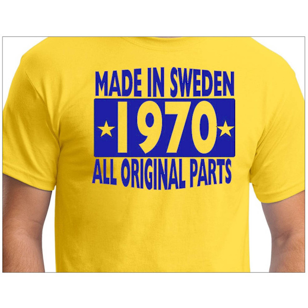 Gul T-shirt Made in Sweden 1970 All original parts M