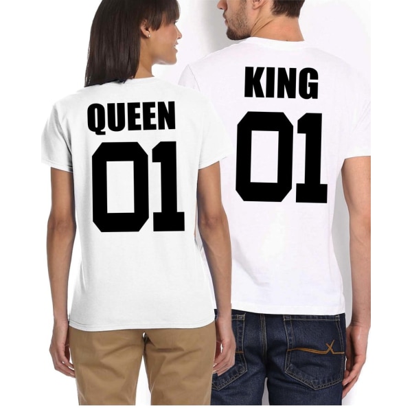King t-shirt eller queen t-shirt 01 - Vit KING - LARGE